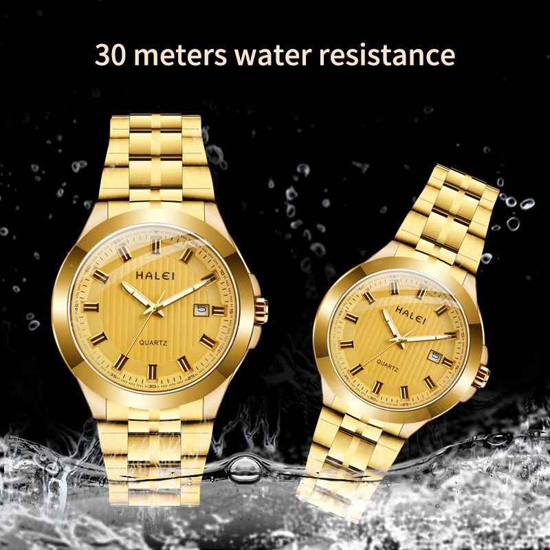 STAR RUDDER 8027ML HALEI high quality men's wrist watch set,japan movt quartz watch price,gold mens quartz watches luxury