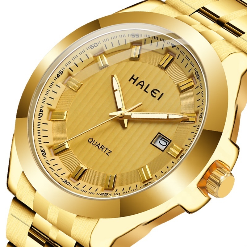 STAR RUDDER 8027ML HALEI high quality men's wrist watch set,japan movt quartz watch price,gold mens quartz watches luxury