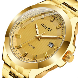 STAR RUDDER 8027ML HALEI high quality men's wrist watch set,japan movt quartz watch price,gold mens quartz watches luxury