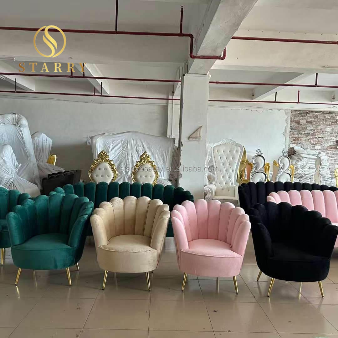 hair salon furniture waiting sofa pink and white waiting chair