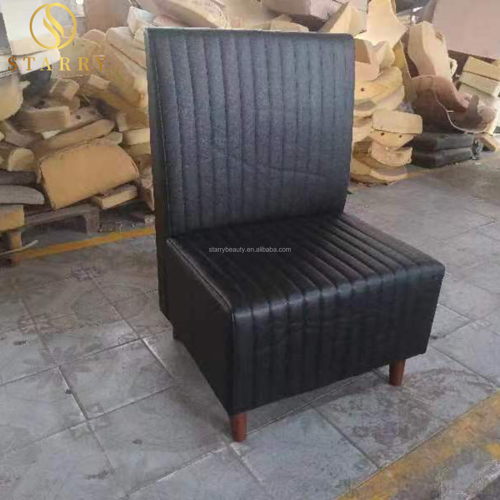 Beauty Salon Barber Shop Reception Couch Leather Waiting Chair Waiting Sofa for salon