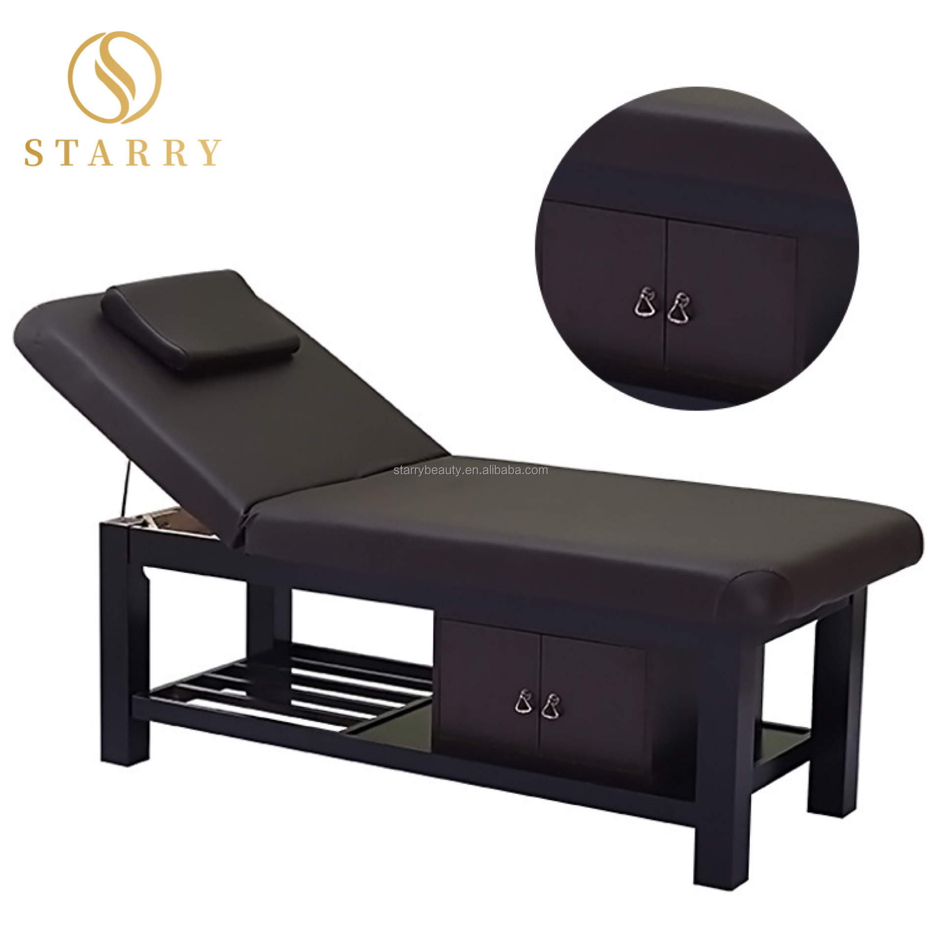 Adjustable Professional Modern Physical Therapy Treatment Thai Wood Spa Beauty Salon Facial Massage Table Bed for Sale