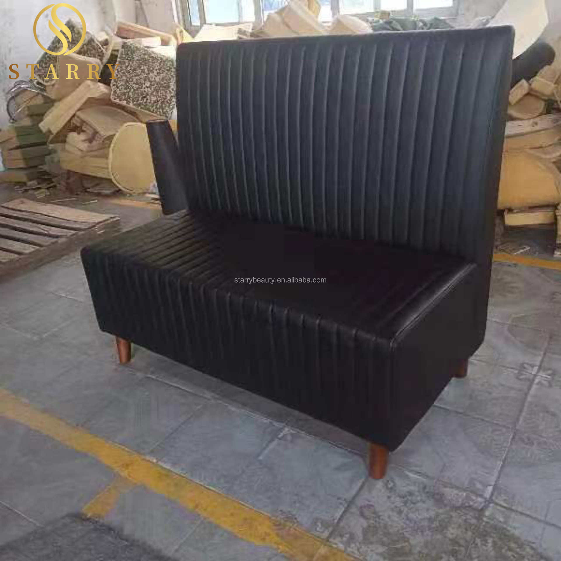 Beauty Salon Barber Shop Reception Couch Leather Waiting Chair Waiting Sofa for salon