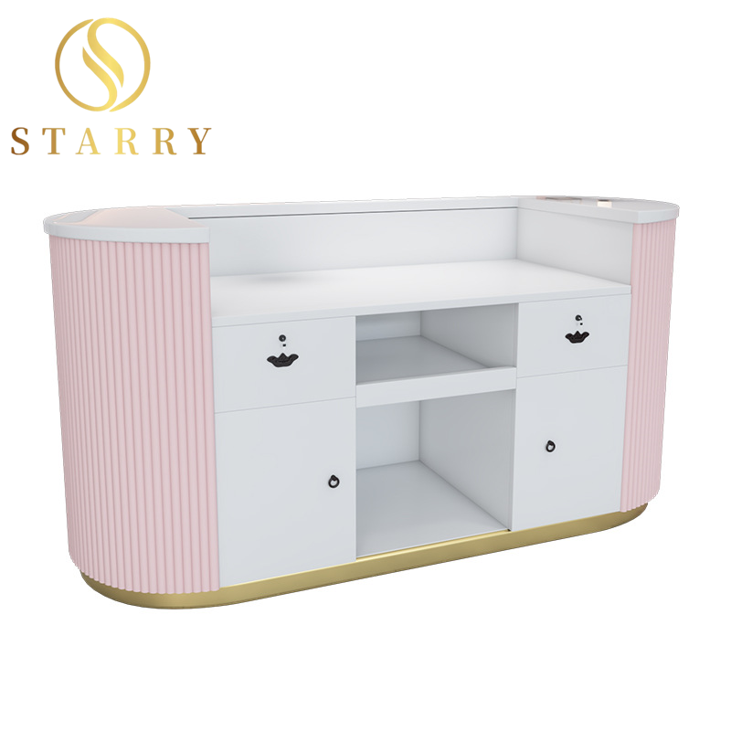 Customized modern minimalist front desk counter hairdresser beauty salon reception desk counter