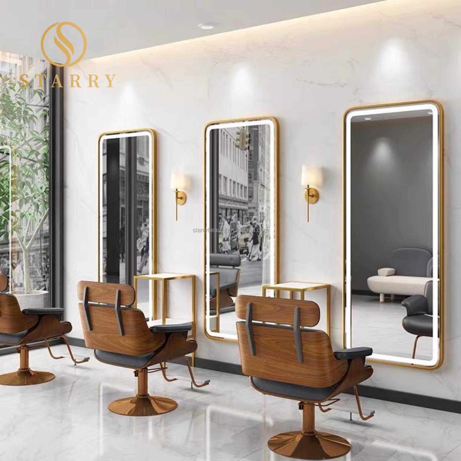 salon chair and mirror set hair salon mirrors designs luxury salon mirror