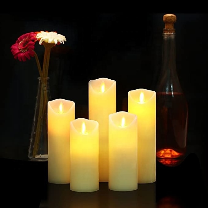 wholesale rf remote control decorative set of 5 scented church led votive lamp light electric candle