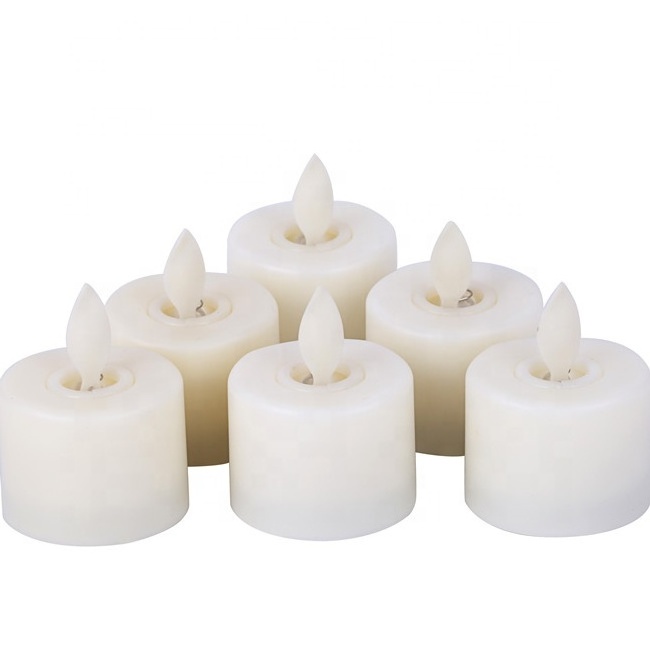 hot sale Battery operated moving wick flameless plastic LED tealight candle with remote