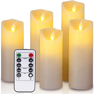 wholesale rf remote control decorative set of 5 scented church led votive lamp light electric candle