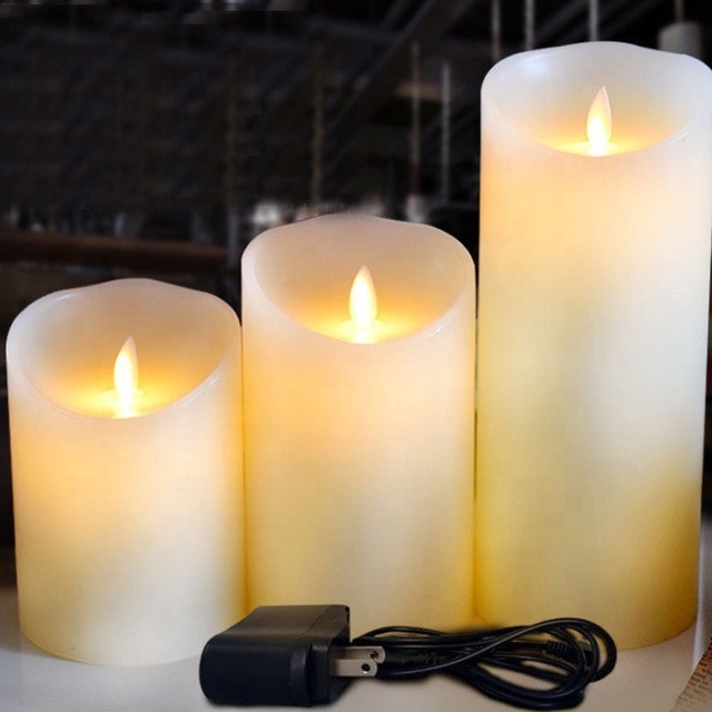 hot selling usb rechargeable led wax candle light