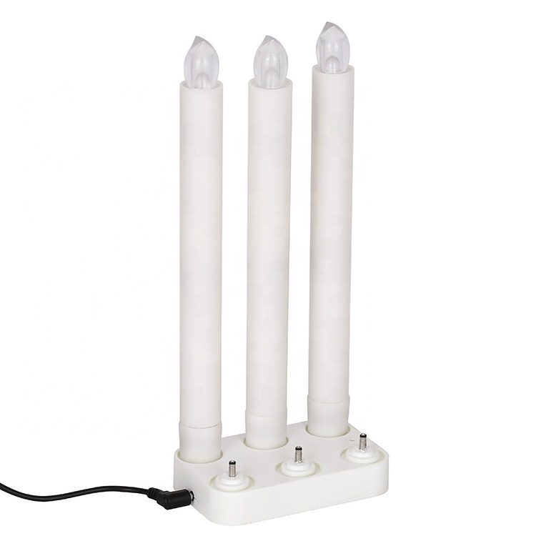 USB rechargeable led flameless flicker window candle