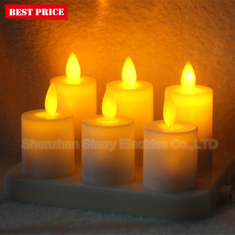 rechargeable tea light flameless moving wick led candle