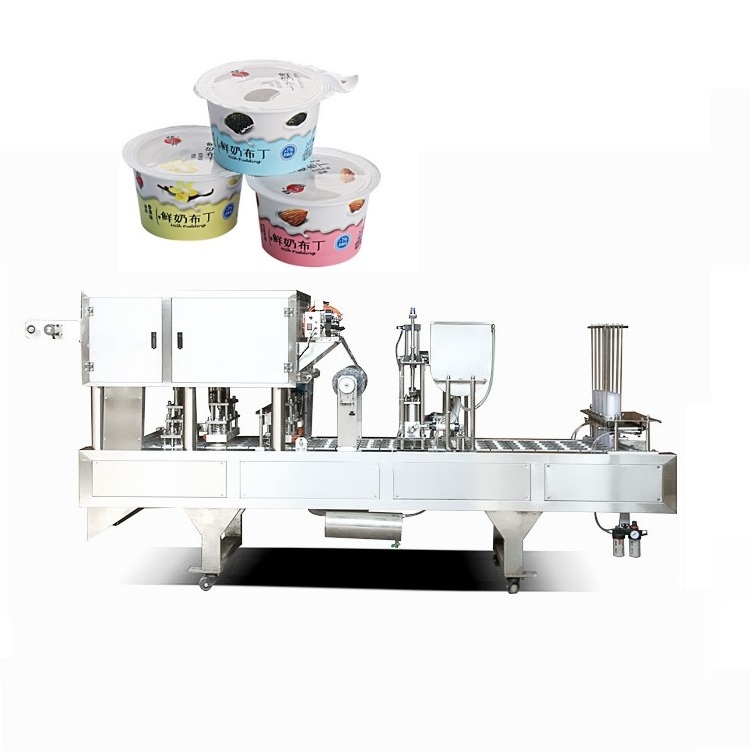 Disposable Hummus Ice Cream Juice Yogurt Cups Packing Equipment Plastic Cup Filling Sealing Machine