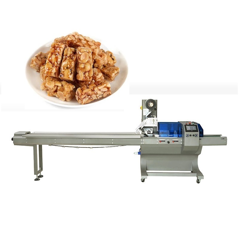 servo automatic horizontal small cookie chocolate flow wrapper machine flow wrap wrapping bread packing machine