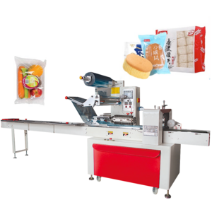 Automatic Horizontal Wrapping Flow Pack Packing Machine Bread Chocolate Candy Lolly Popsicle Pillow Type Packaging Machine