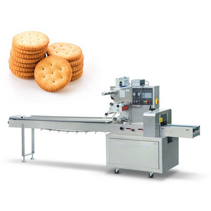 High Speed Flow Pack Small Cookies Cake Candy Pillow Small Wrapping Packaging Machinery Biscuits Horizontal Packing Machine