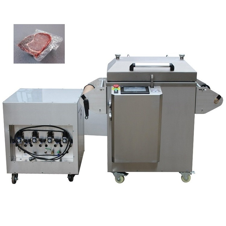 meat vacuum packaging machine, vacuum food tray sealer machine, vacuum skin pack machine