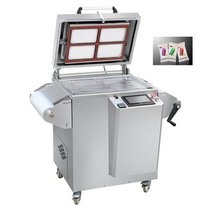 meat vacuum packaging machine, vacuum food tray sealer machine, vacuum skin pack machine