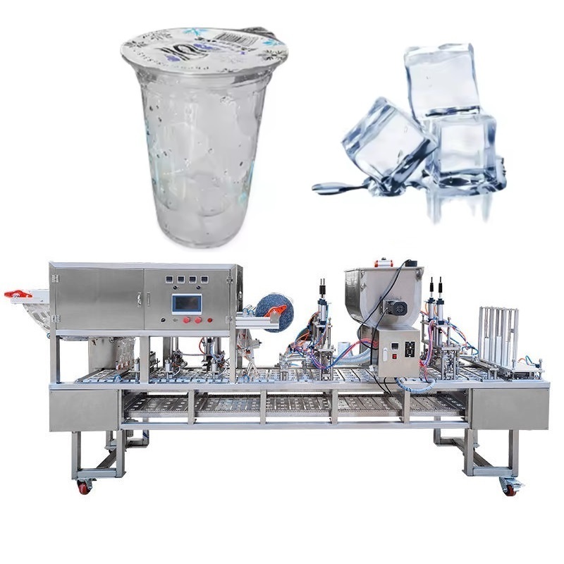 Small Yogurt Quick Pneumatic Pack Cup Juice Automatic Liquid Paste Ice Cream Fill Seal Machine