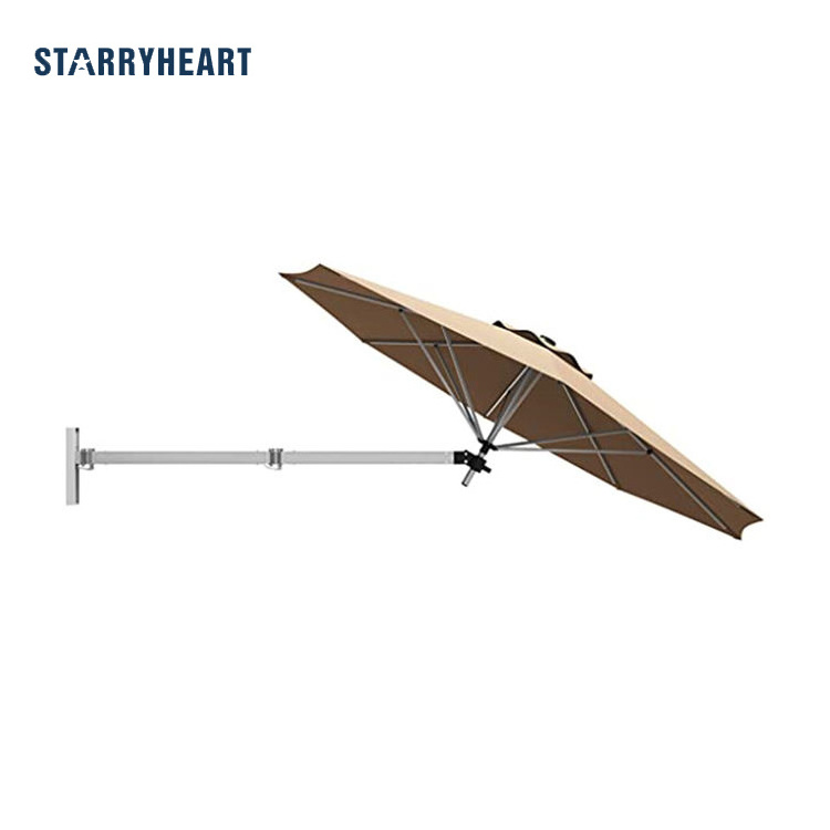 STARRYHEART Waterproof UV Protection Sunshade Parasol Wall Mount Patio Umbrella Outdoor Wall Umbrella With Adjustable Pole