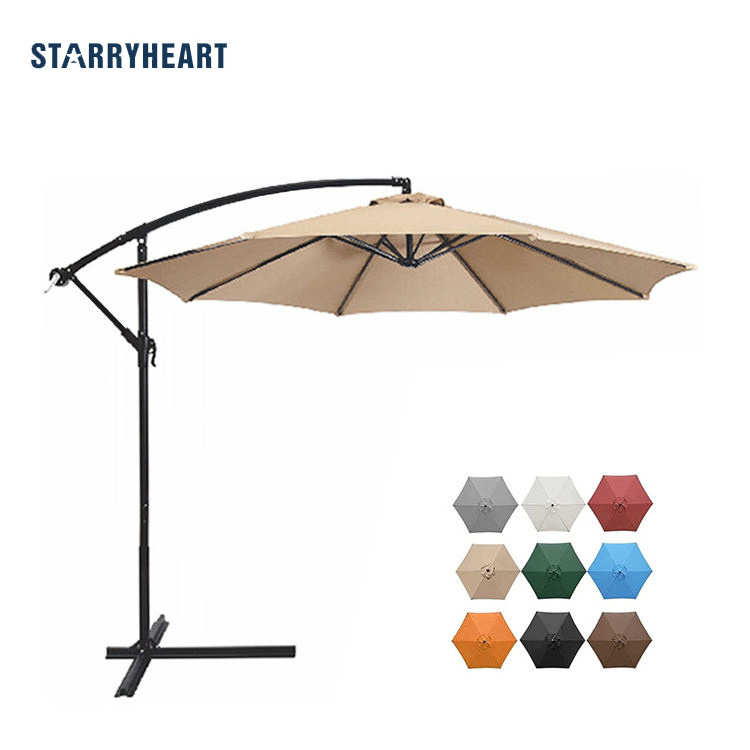 STARRYHEART Extra Large Cantilever Garden Umbrella Outdoor Parasols Adjusted Heights Patio Umbrellas