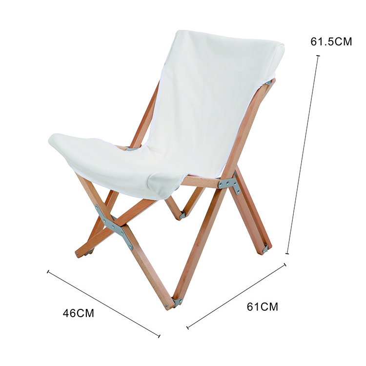 STARRYHEART Outdoor Canvas wooden Foldable Camping Chair Wood Patio Folding Camping Chairs