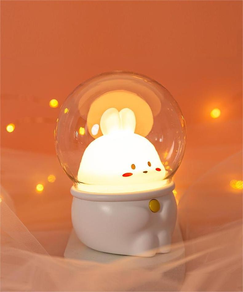 New Cute USB Charging Atmosphere Lamp Space Bunny Rabbit Night Light Baby Bedside Lamp Sleeping Lamp