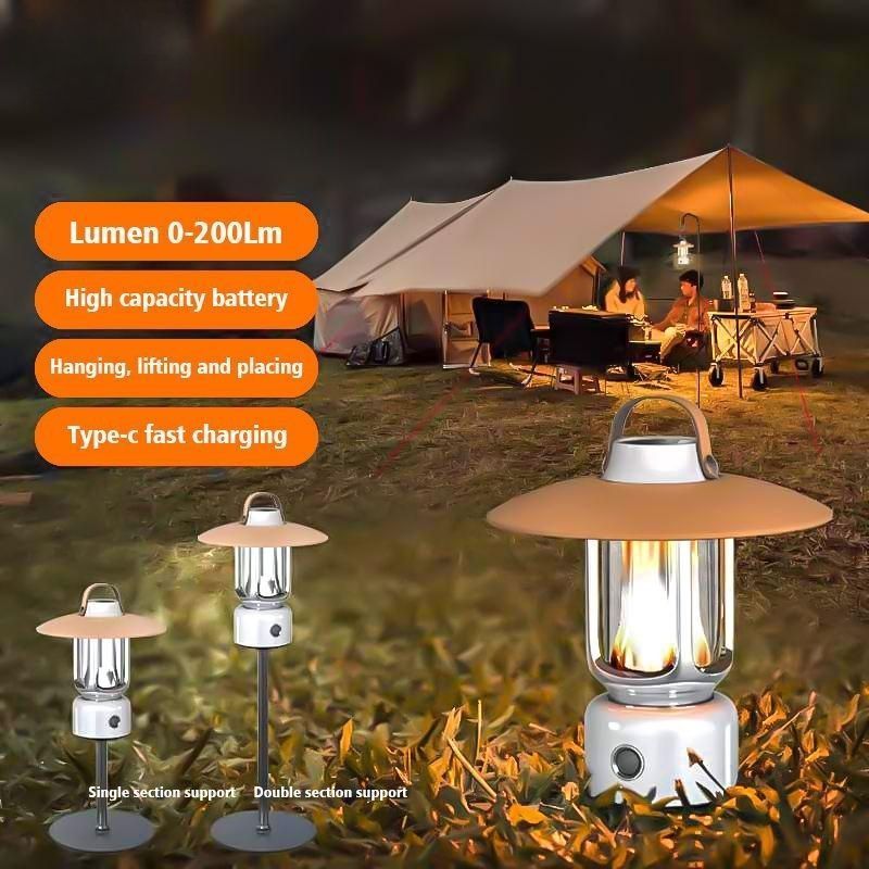 Outdoor Camping Atmosphere Light Portable Camping Lighting Hanging Tent Light Retro Horse Lantern Flashlight