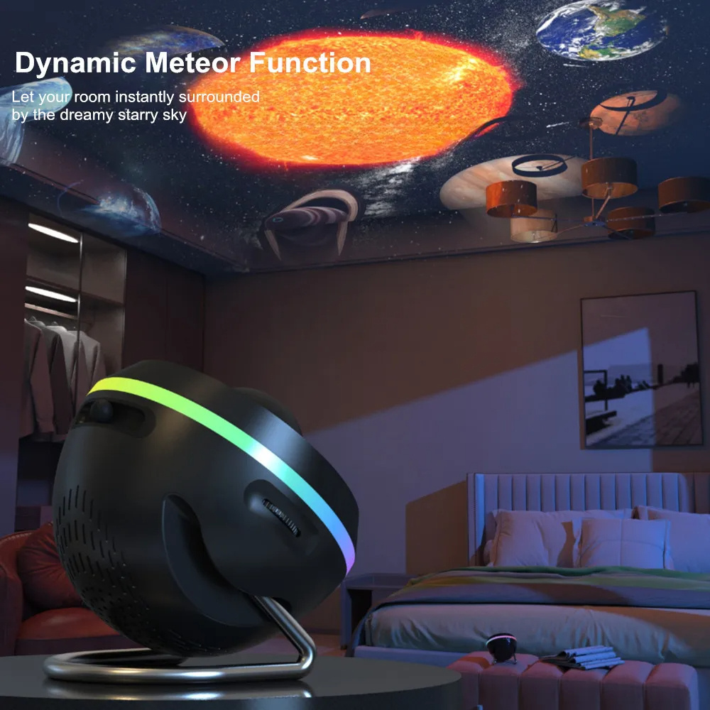 Meteor and Galaxy Projector Planetarium Star Projector with 13 pcs 4K HD Film Discs Atmosphere Light for Bedroom Ceiling Decor