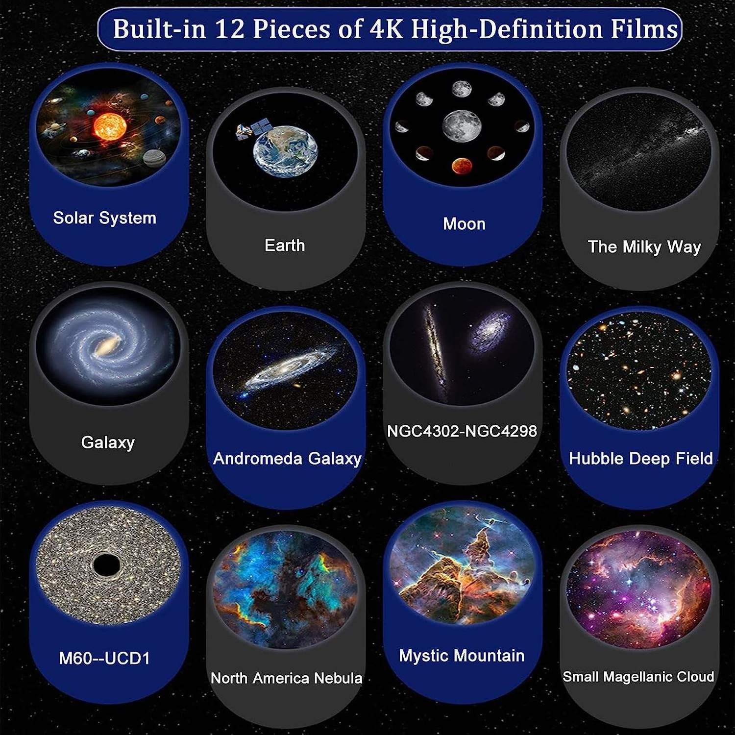 LED Projector Planetarium Starry Sky Nebula Children's Adult Bedroom Ceiling Home Theater Living Room Decoration Night Light