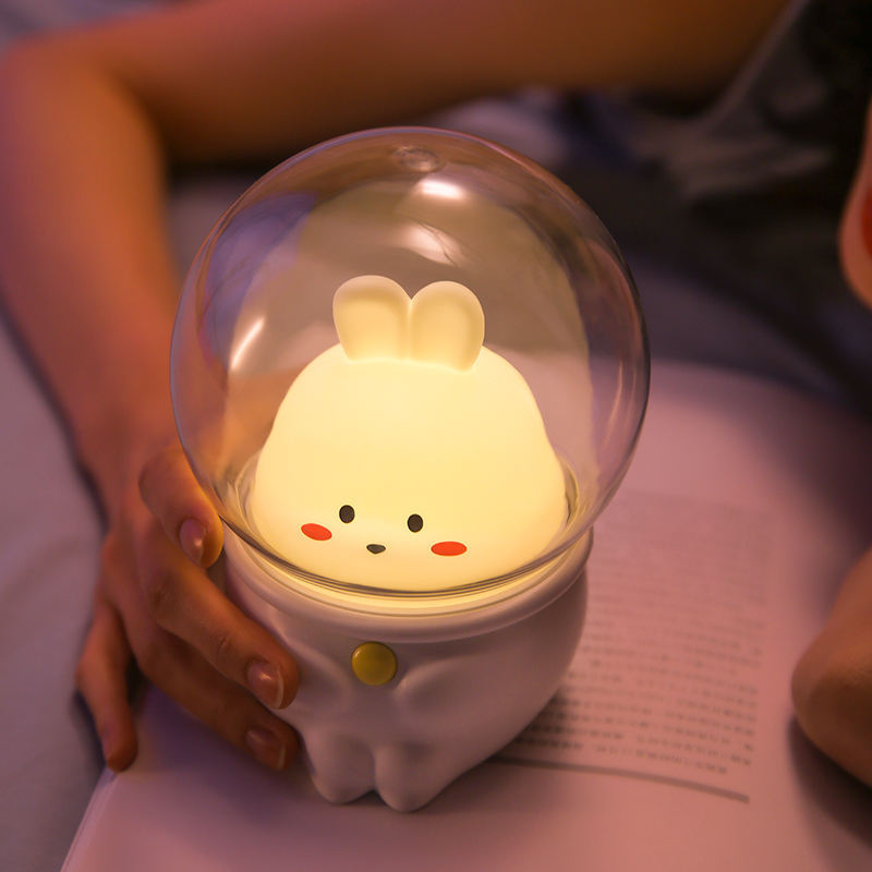 New Cute USB Charging Atmosphere Lamp Space Bunny Rabbit Night Light Baby Bedside Lamp Sleeping Lamp