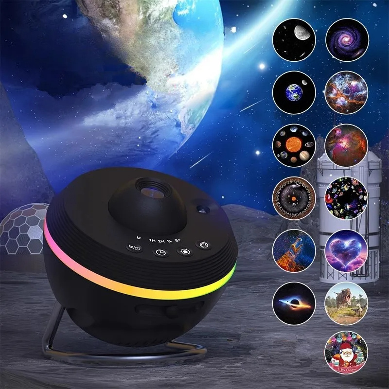 Meteor and Galaxy Projector Planetarium Star Projector with 13 pcs 4K HD Film Discs Atmosphere Light for Bedroom Ceiling Decor