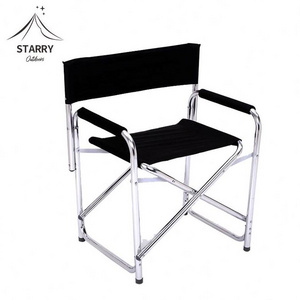 Camping Portable Aluminum Foldable Director Chair Black