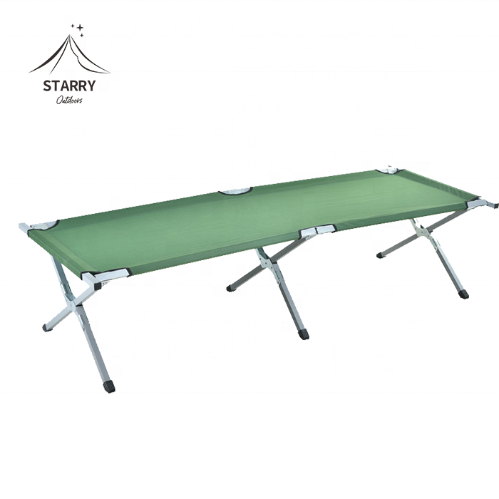 Easy Carry Camping Bed Folding Cot Steel Single Bed For Outdoor