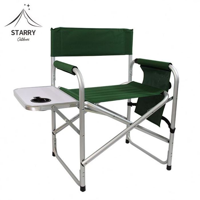 Camping Portable Aluminum Foldable Director Chair Black