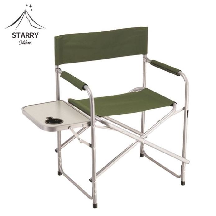 Camping Portable Aluminum Foldable Director Chair Black