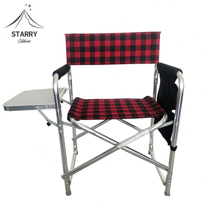 Camping Portable Aluminum Foldable Director Chair Black