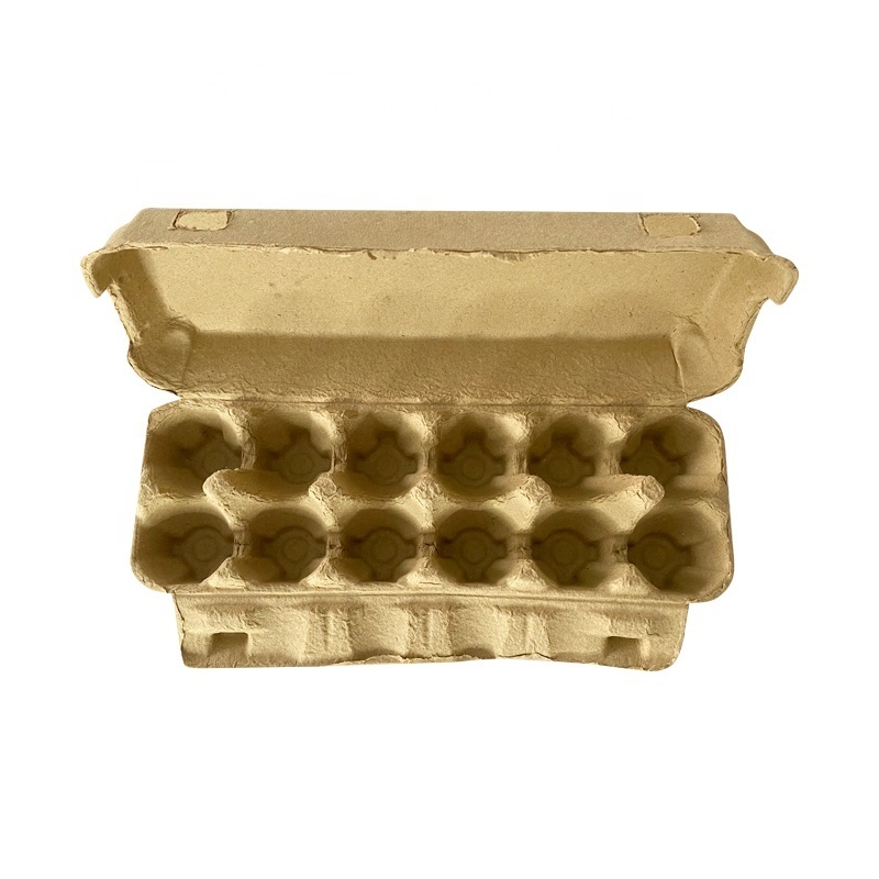 Dozen Egg Paper Pulp Boxes 12 Cells Cartons 2x6 3x4 Style Holds 12 Large Eggs Tray Recycled Paper Pulp Egg Packaging Container