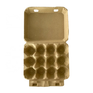 Dozen Egg Paper Pulp Boxes 12 Cells Cartons 2x6 3x4 Style Holds 12 Large Eggs Tray Recycled Paper Pulp Egg Packaging Container