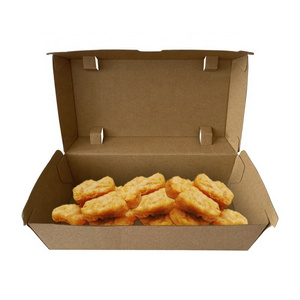 Kraft Paper Takeaway Food Box Fried Chicken Packing Boxes French Fries Package To Go Container Pastry Donut Carrier for Cookies