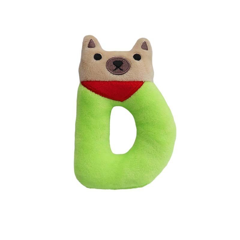 2024 Factory Wholesale New Eco Friendly Pet Products Letter Shapes Squeaky Stuffed Plush Dog Chew Toys