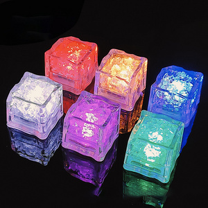 Cheap Party Supplier Waterproof Wine Glass Flashing Multi Color Acrylic Glowing Drinking Square LED Ice Cubes