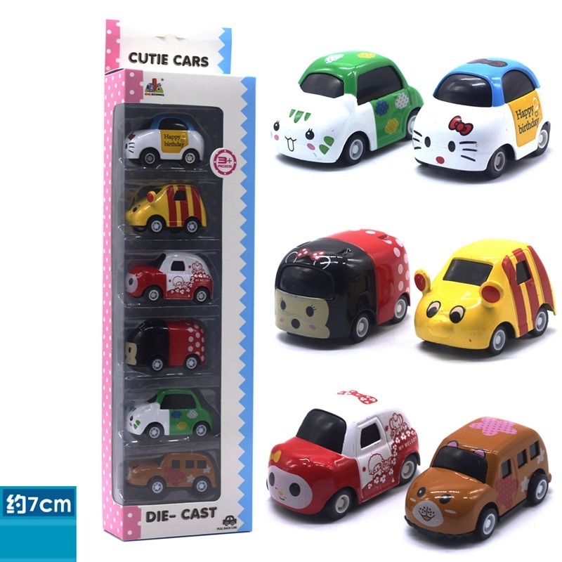 Alloy diecast vehicle car toy pull back function mini animal model cartoon style manufactory products small diecast model cars