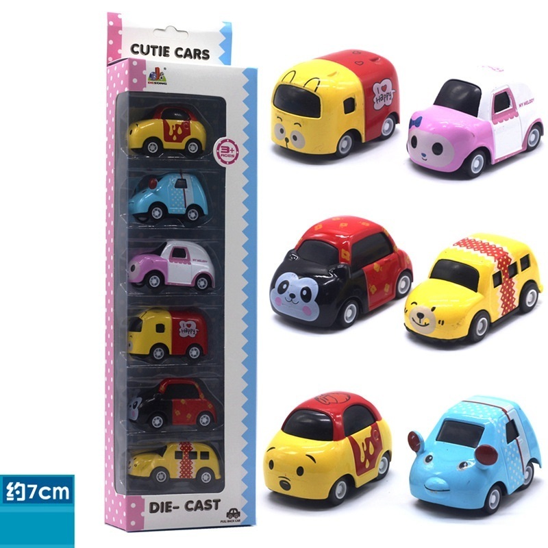 Alloy diecast vehicle car toy pull back function mini animal model cartoon style manufactory products small diecast model cars