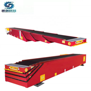 60feet Long Container Truck Loading Unloading Belt Conveyor, Telescopic Belt Conveyor For Carton Bag Transport