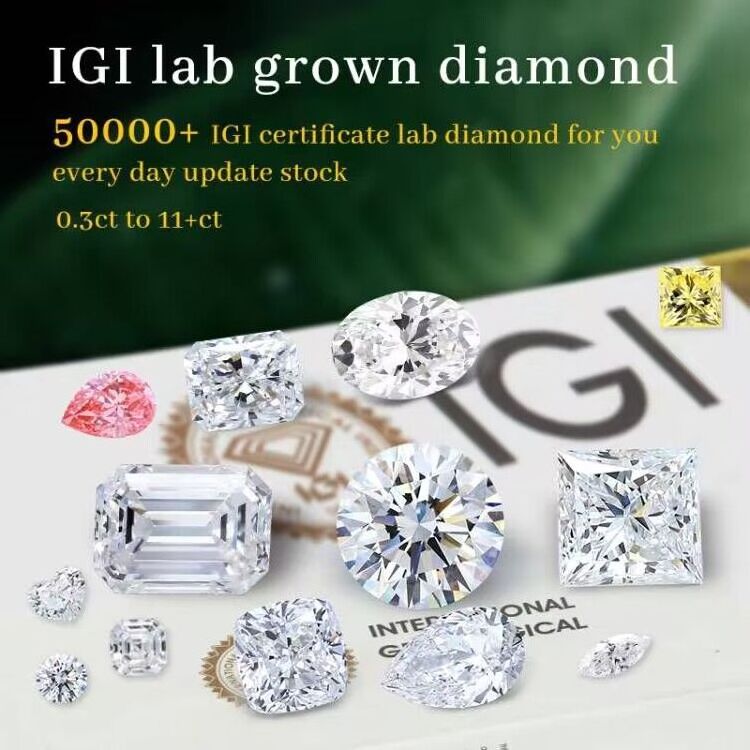 IGI GIA Certificate 0.5ct 1ct 1.5ct 2ct 3ct Wholesale Lab Created Diamond Loose HPHT CVD Lab Grown Diamond