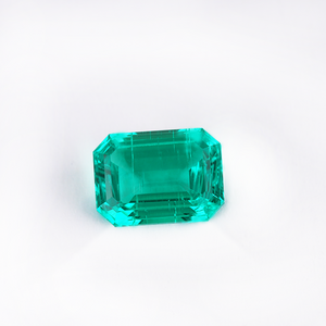 Colombian Emerald 9*11mm Emerald Cut Lab Emerald with Inclusions