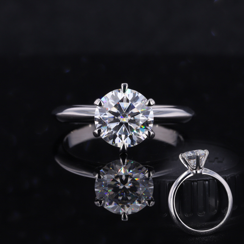 Starsgem fine jewelry 14k 18k solid white gold 2ct moissanite solitarie moissanite ring