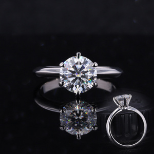 Starsgem fine jewelry 14k 18k solid white gold 2ct moissanite solitarie moissanite ring