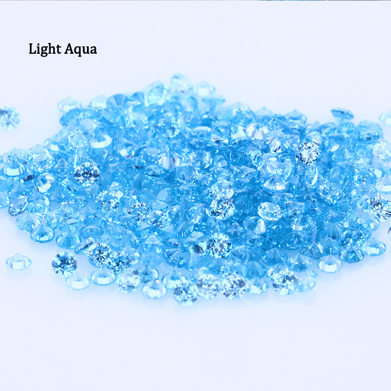 Factory direct sale High Quality 5a Cz Gemstone Zircon Stone Light Aqua Cubic Zirconia