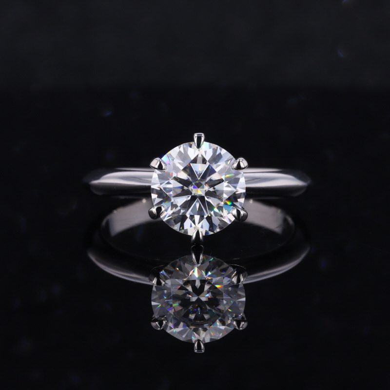 Starsgem fine jewelry 14k 18k solid white gold 2ct moissanite solitarie moissanite ring